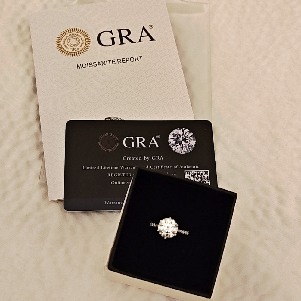 Certified 3 ctw Moissanite Diamond Ring